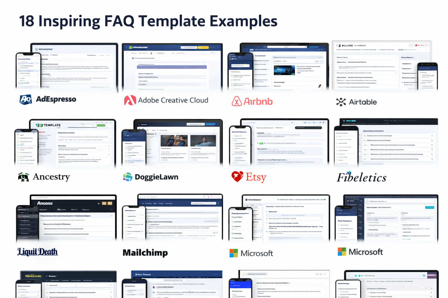 18 inspiring FAQ template examples from top brands showcasing modern, user-friendly FAQ page designs