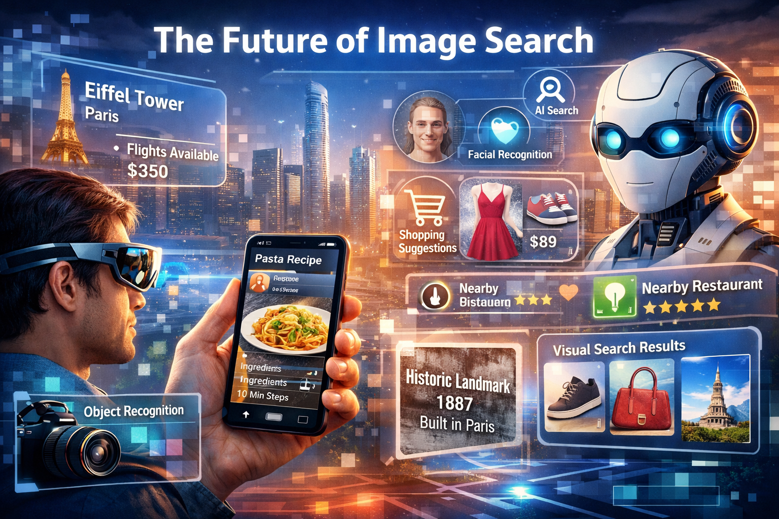 Future of image search techniques with AI visual search, object recognition, and augmented reality