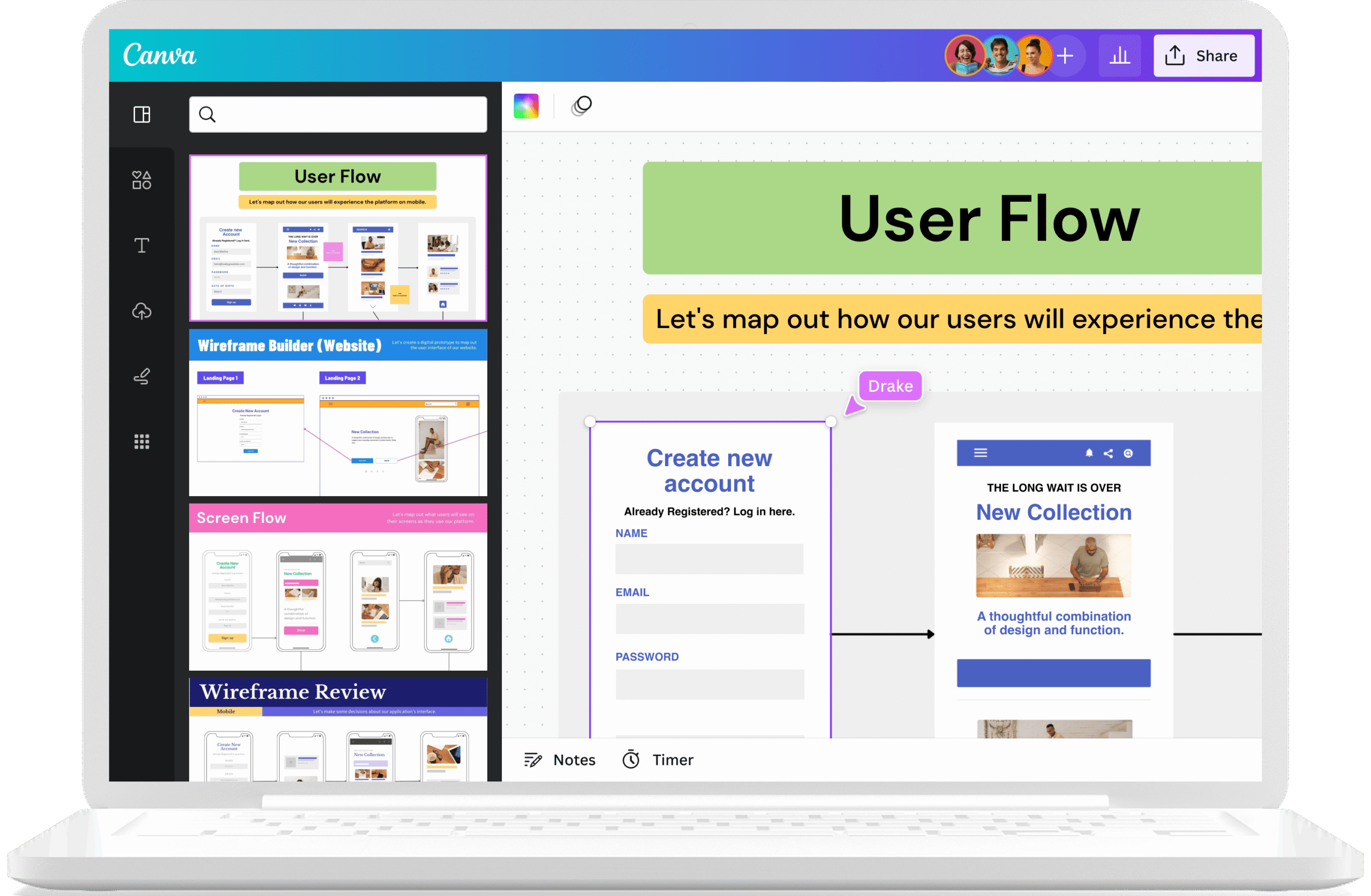 Custom website development wireframe and UI UX planning